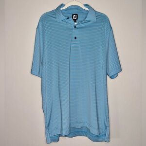 Footjoy Men’s Blue/White Striped Golf Polo Size Large